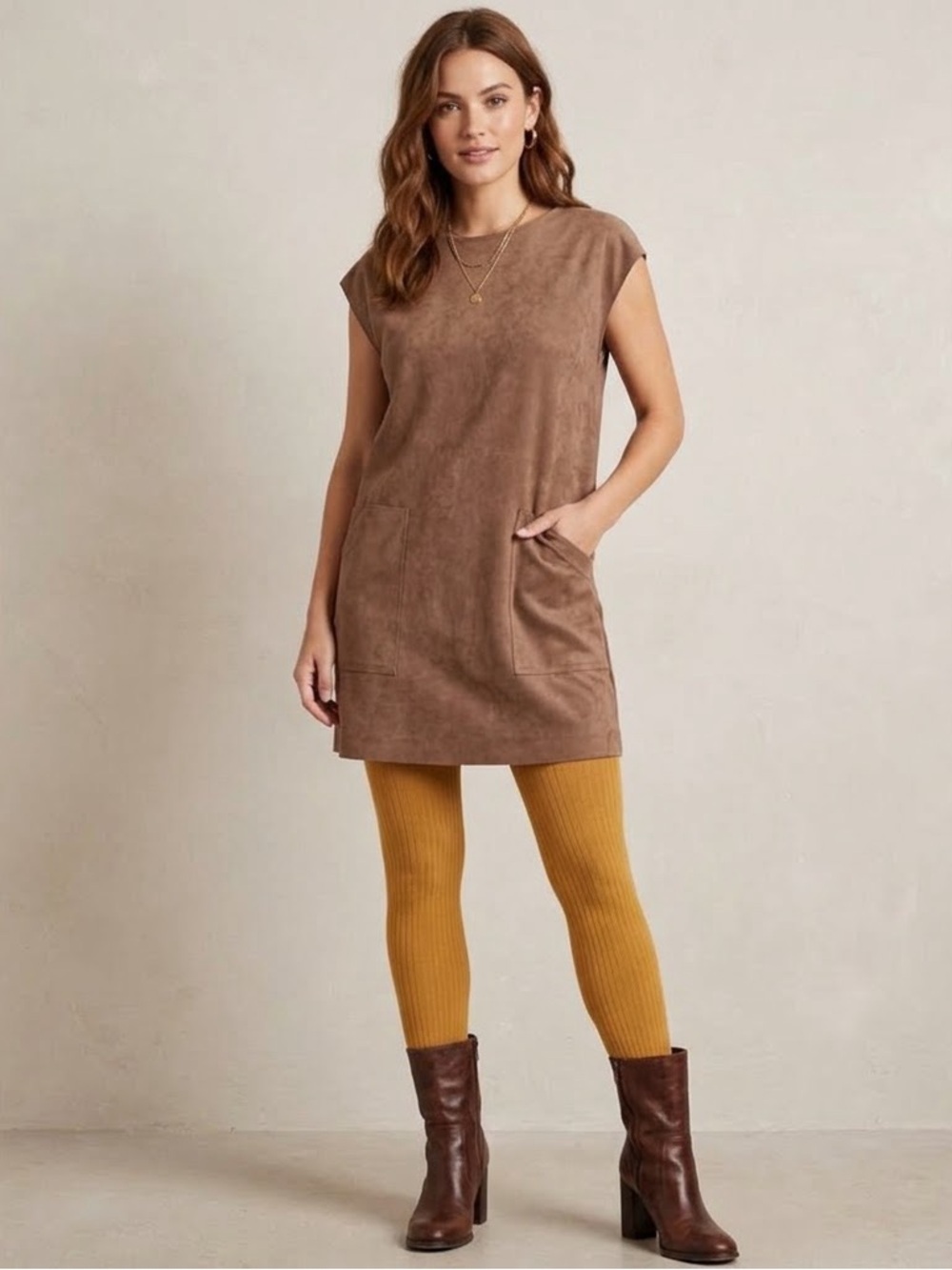 Wilfred Free Brown Non Suede Mini Dress
